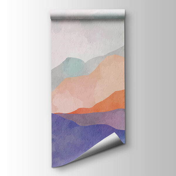 A watercolor painting of mountains