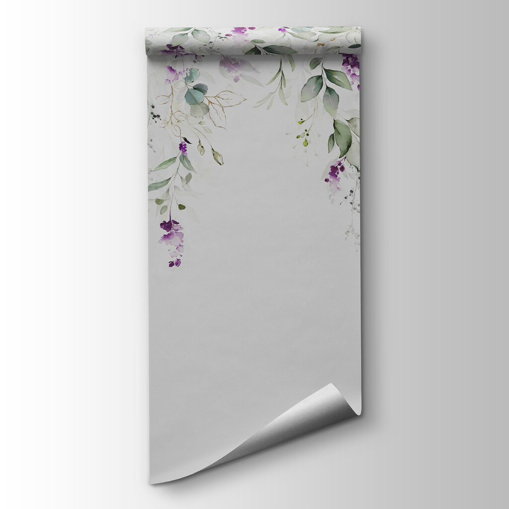 A painting of leaves and flowers