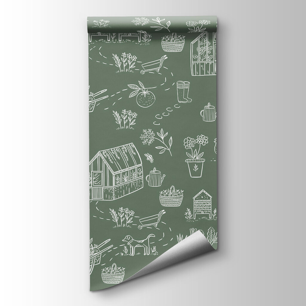 A pattern of farm items