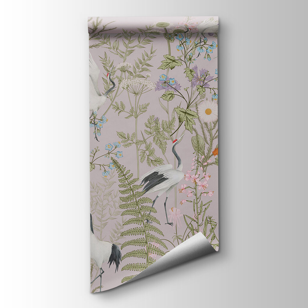 A wallpaper with birds and plants A wallpaper with birds and plants