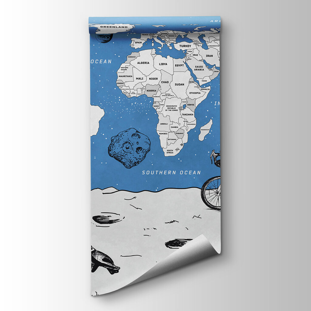 A drawing of two astronauts on the moon A drawing of two astronauts on the moon