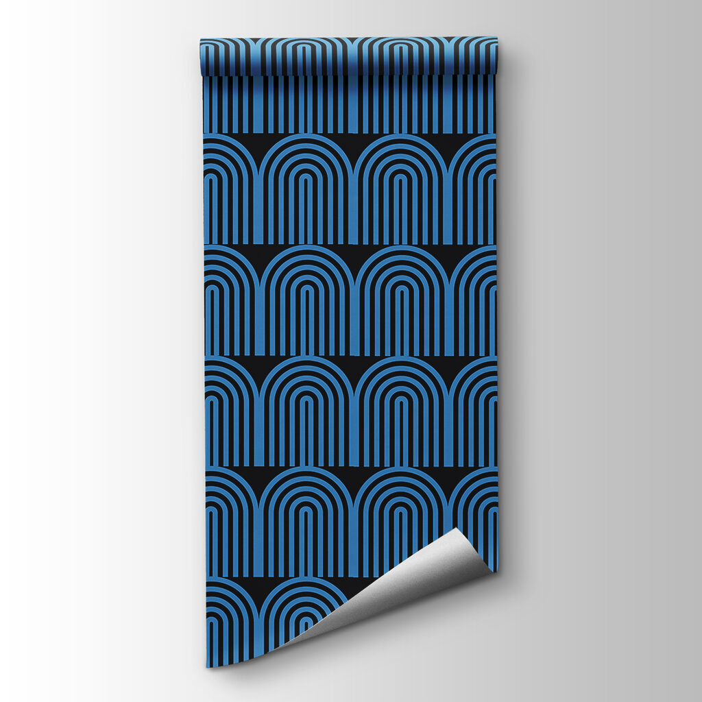 A pattern of blue and black lines