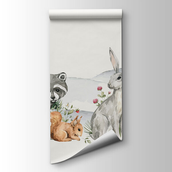 A group of animals in a forest A group of animals in a forest