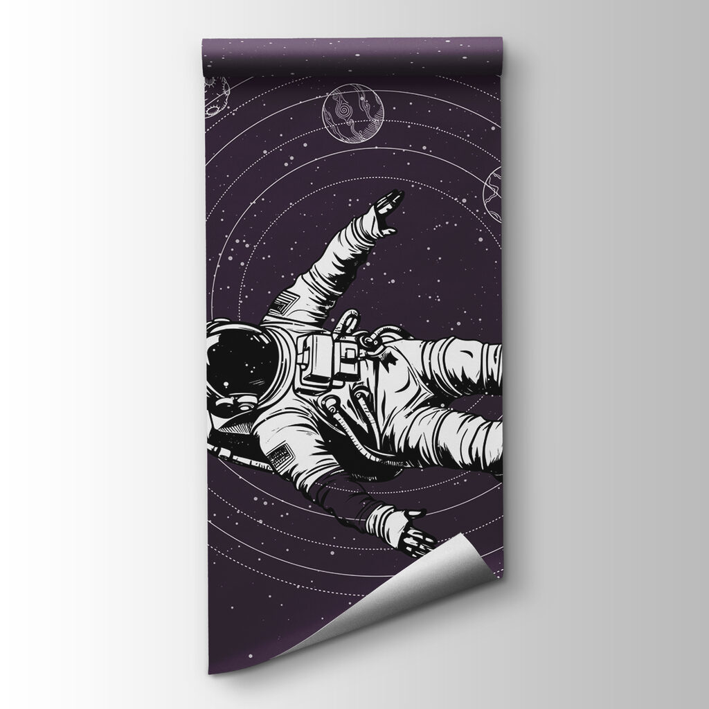 An astronaut floating in space