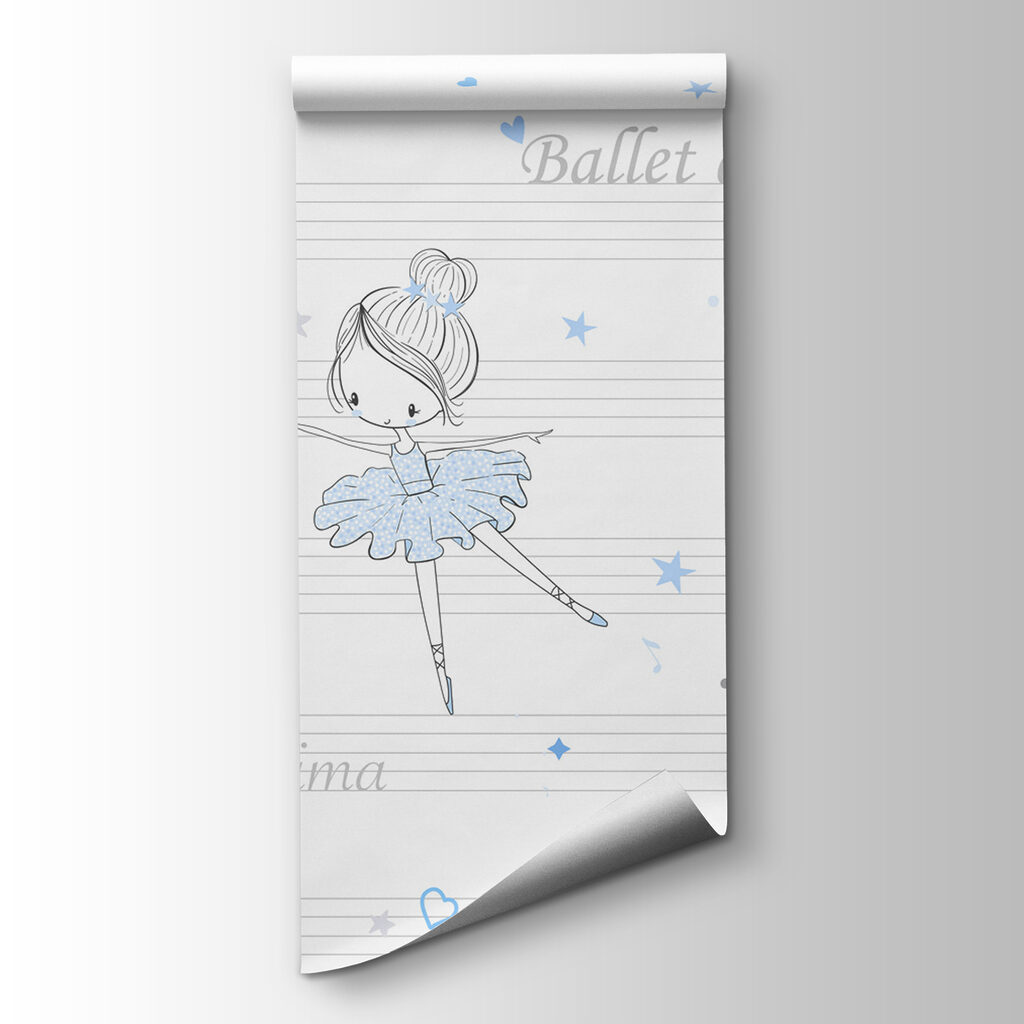 A group of ballet dancers on musical notes A group of ballet dancers on musical notes