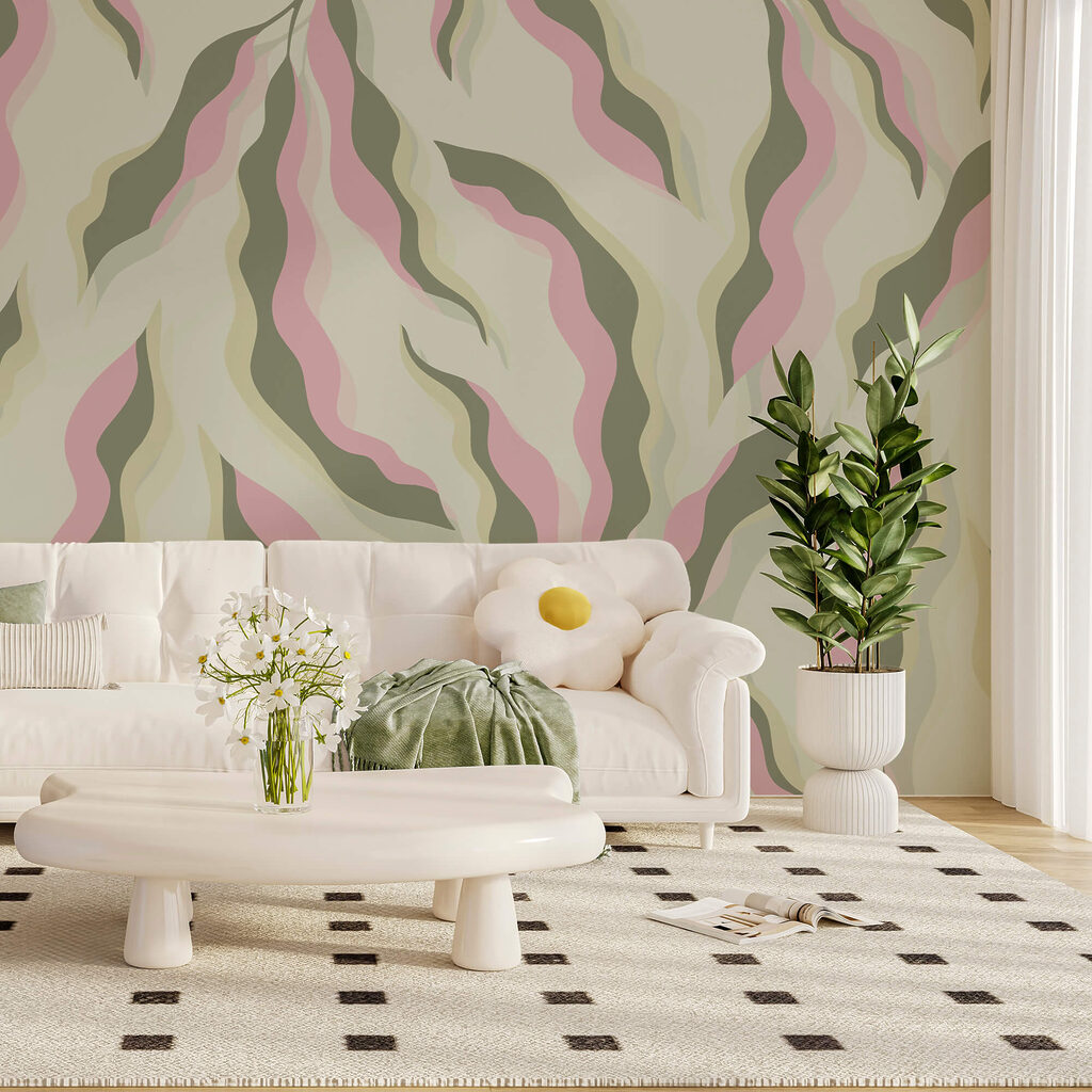 Patroon van bladeren op een lichte achtergrond Patroon van bladeren op een lichte achtergrond