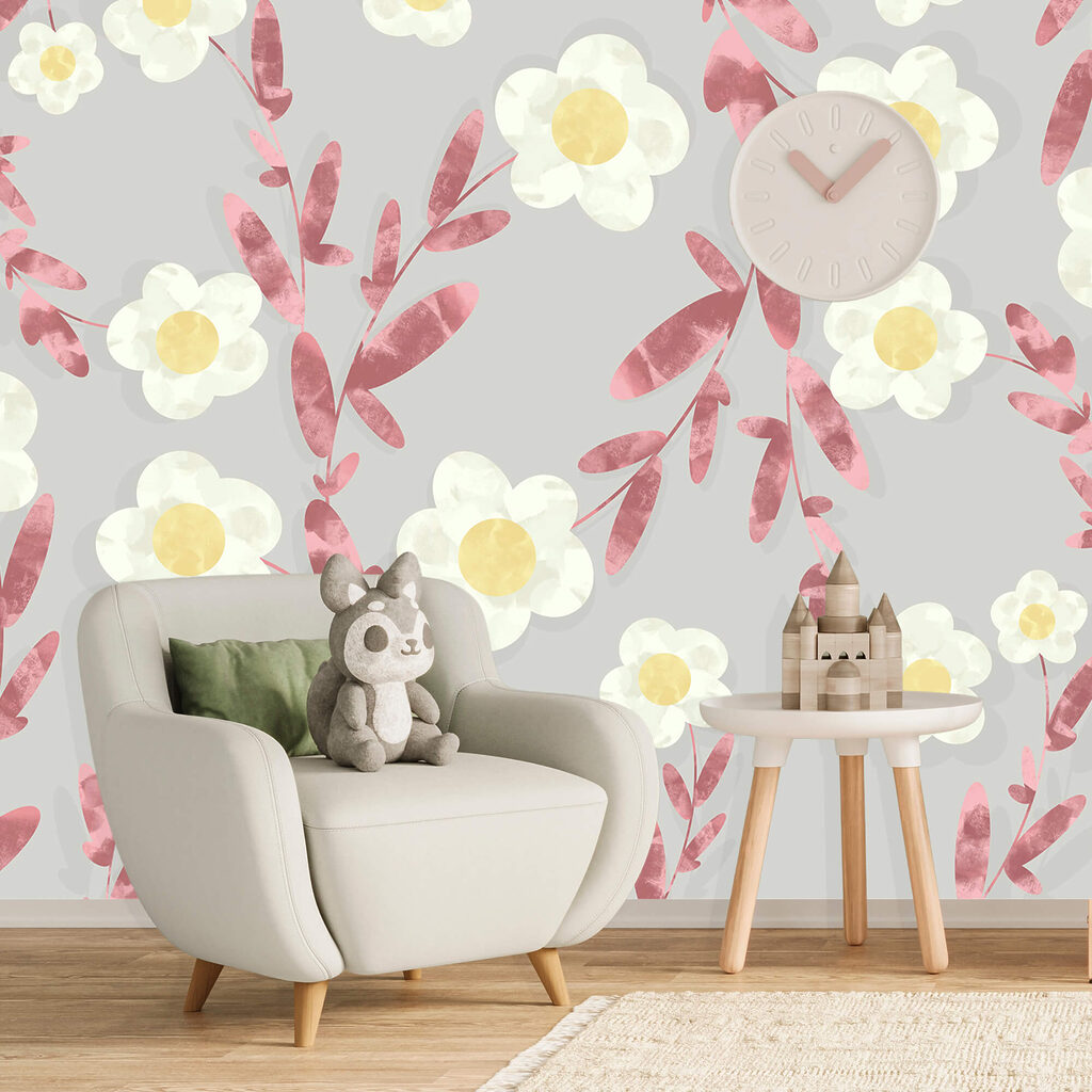 Patroon van witte en gele bloemen