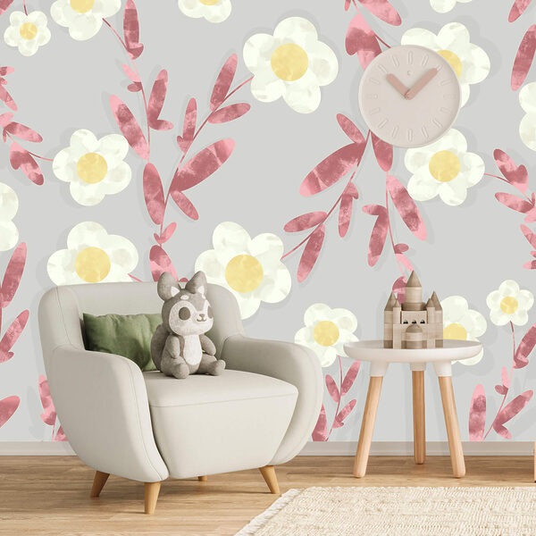 Patroon van witte en gele bloemen