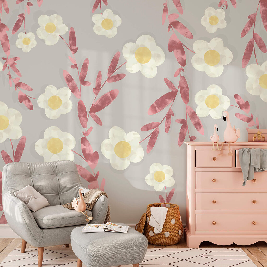 Patroon van witte en gele bloemen