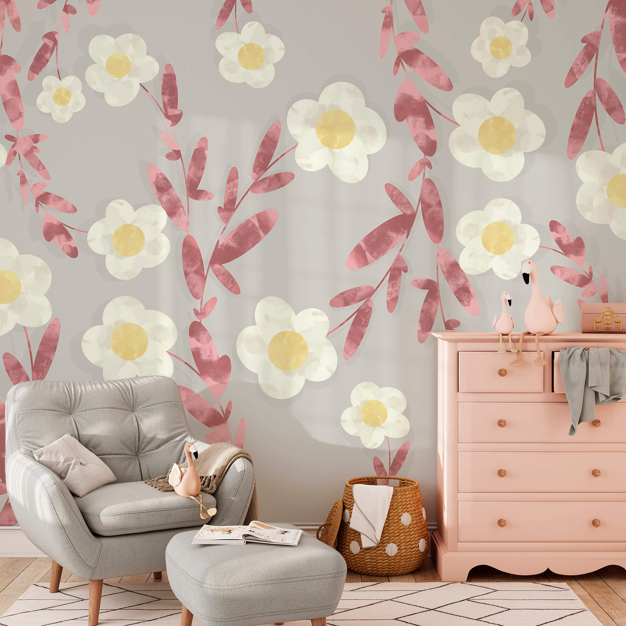 Patroon van witte en gele bloemen