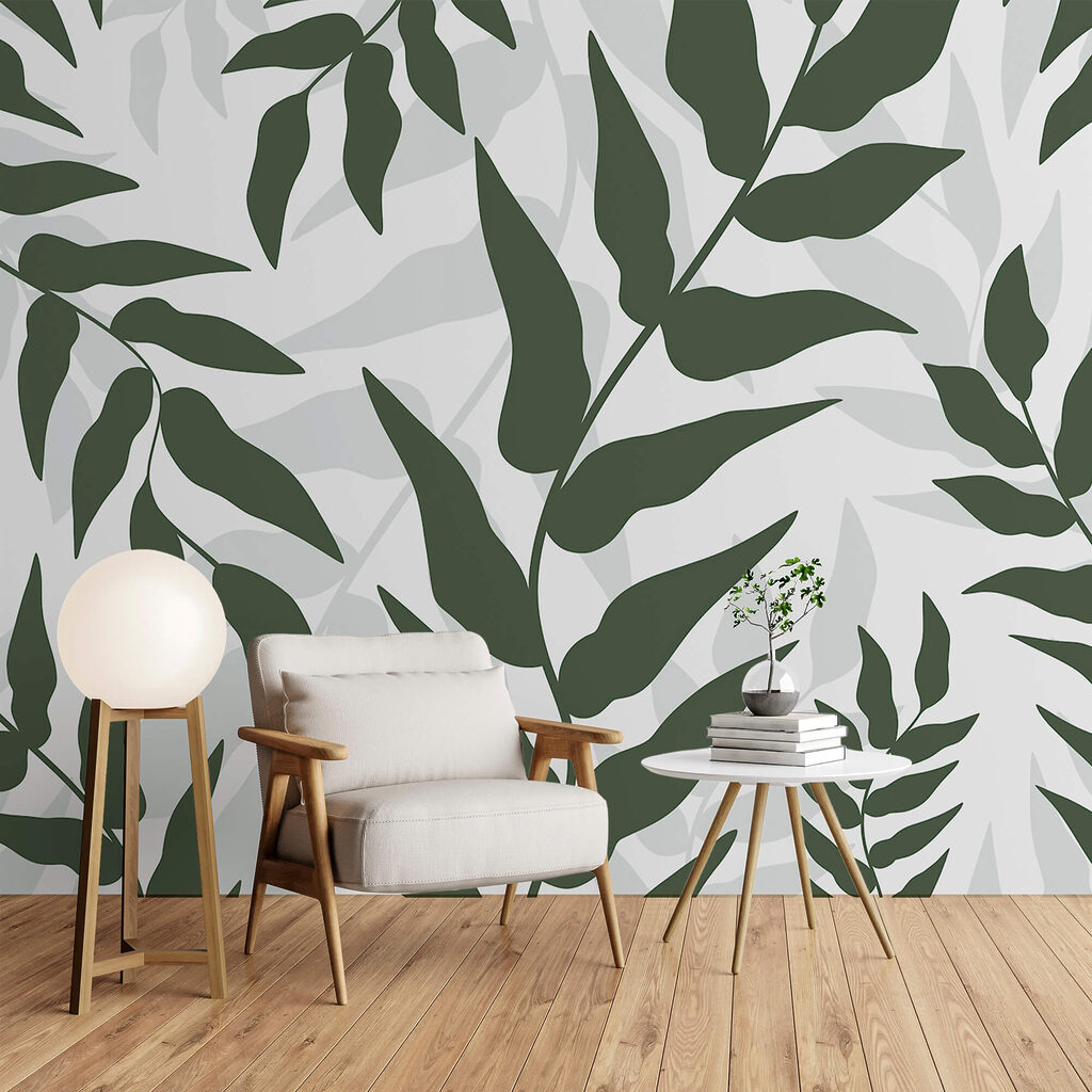 Patroon van bladeren op een witte achtergrond