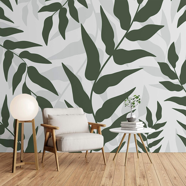 Patroon van bladeren op een witte achtergrond