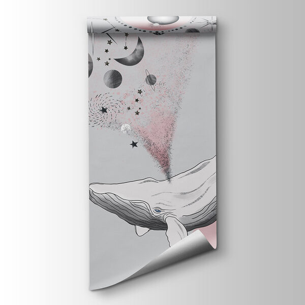 A whale with planets and stars
