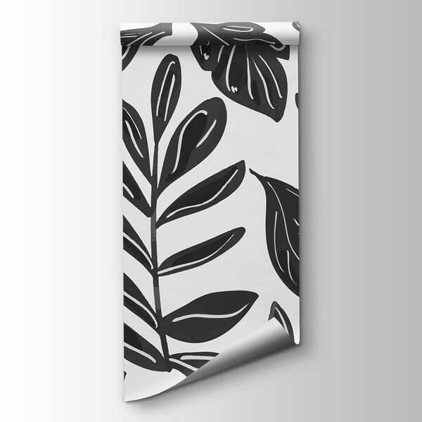 Black and white pattern of leaves