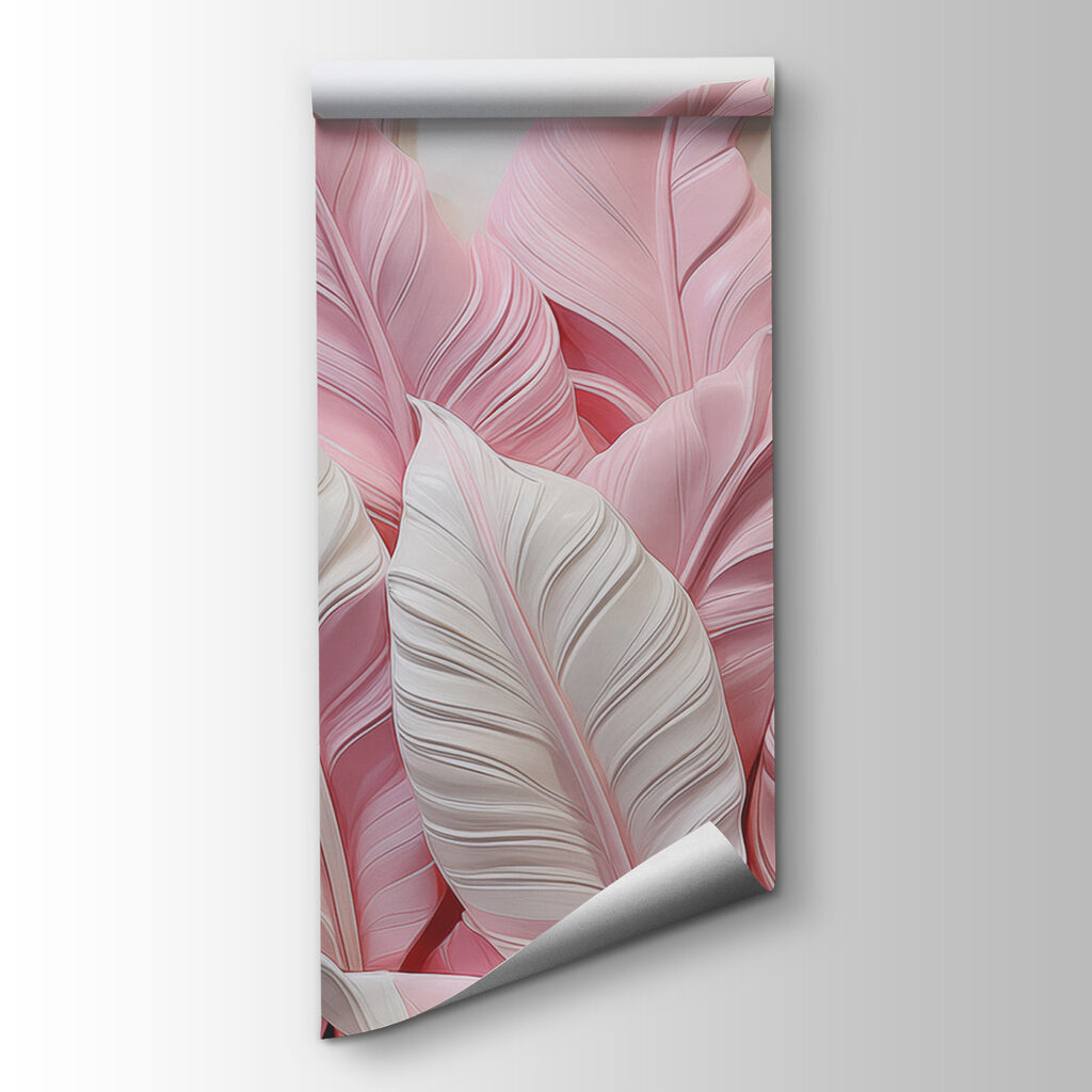 A group of pink and white leaves