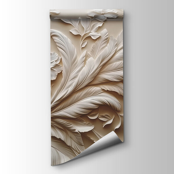 White floral design on a wall