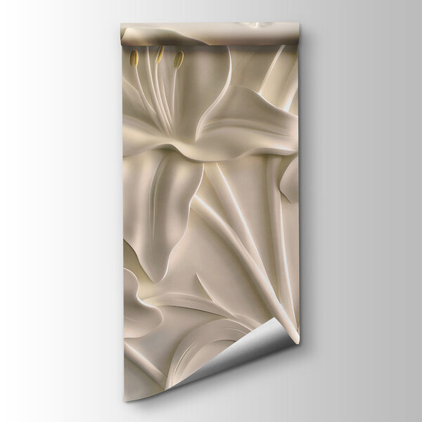 White flower carving on a wall White flower carving on a wall