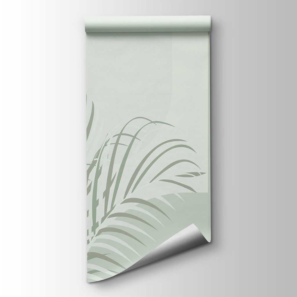 Elegant palm leaves with soft tones