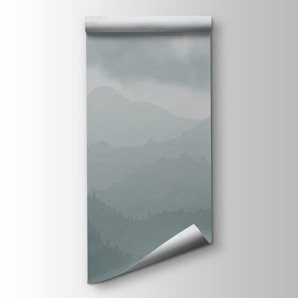 Foggy mountain range