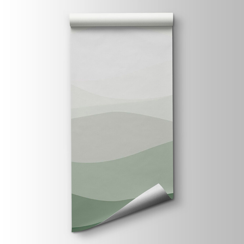 Green and white wavy lines
