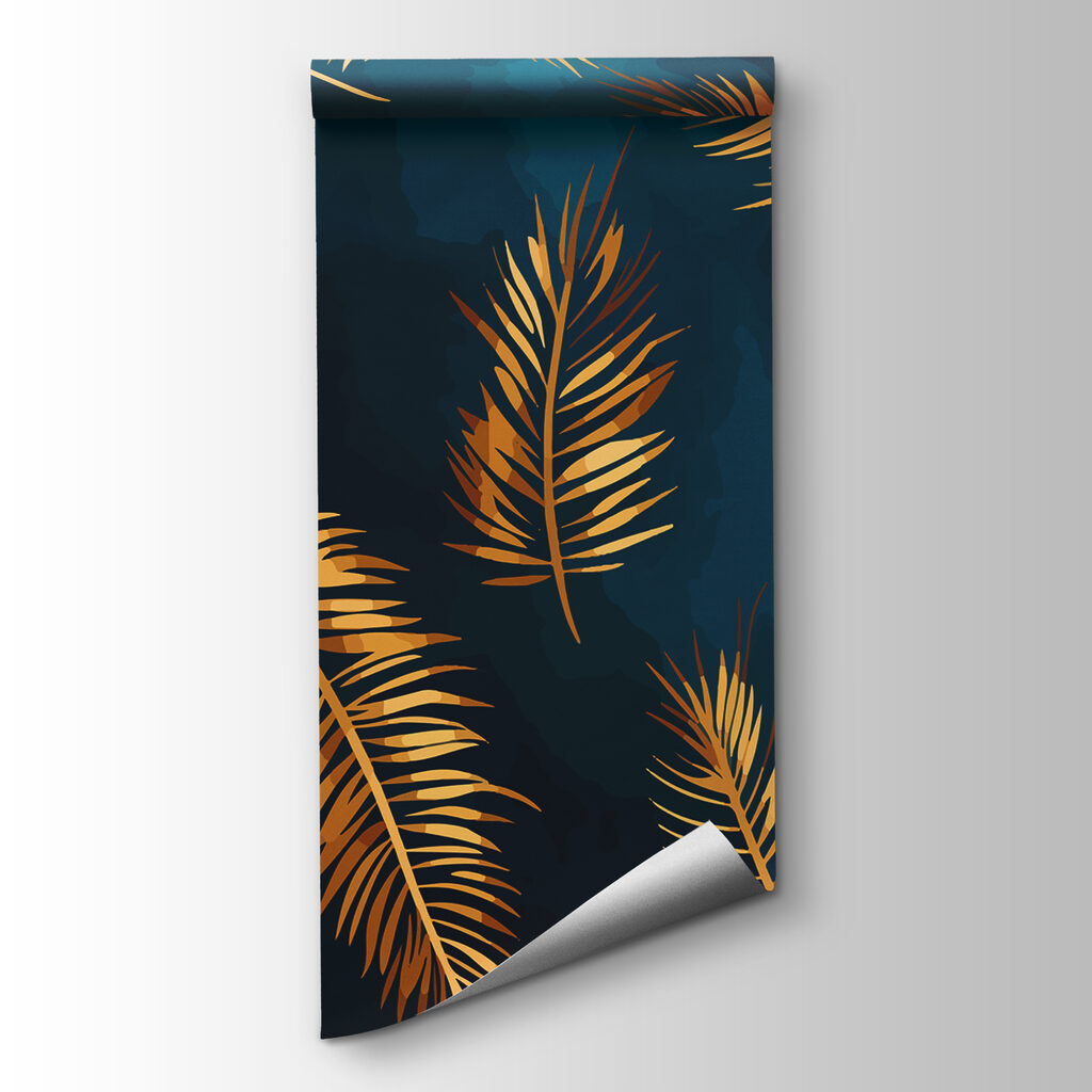 Bronze leaves against dark elegance