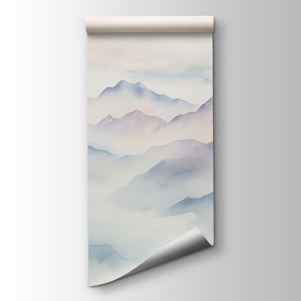 Painting of mountains and clouds Painting of mountains and clouds