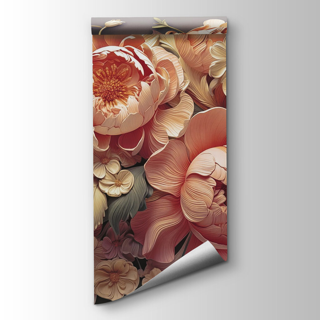 Group of flowers on a gray background