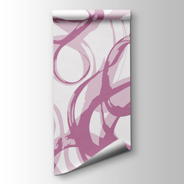 Purple swirls on a white background