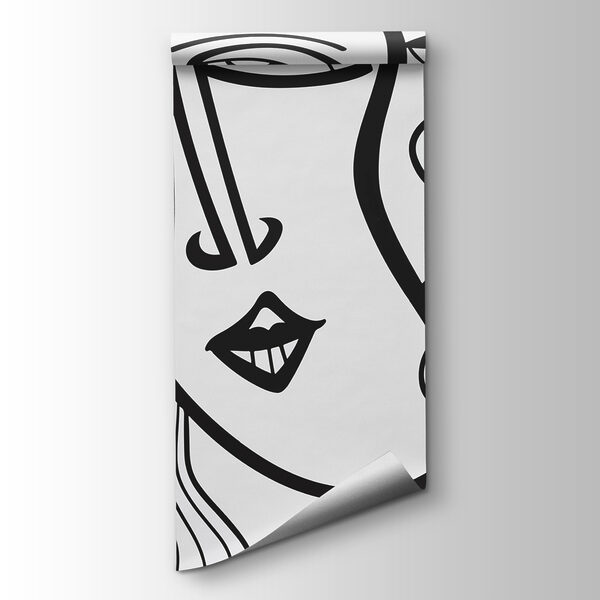 Black and white drawing of faces Black and white drawing of faces