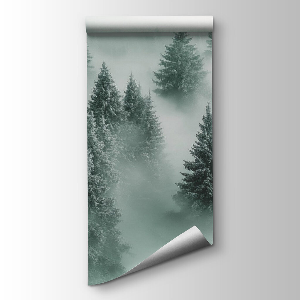 Group of trees in the fog Group of trees in the fog