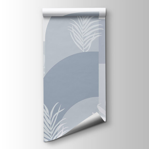 White leaves on a blue background