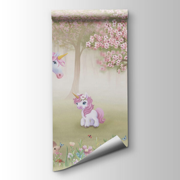 Unicorn and a squirrel in a forest Unicorn and a squirrel in a forest