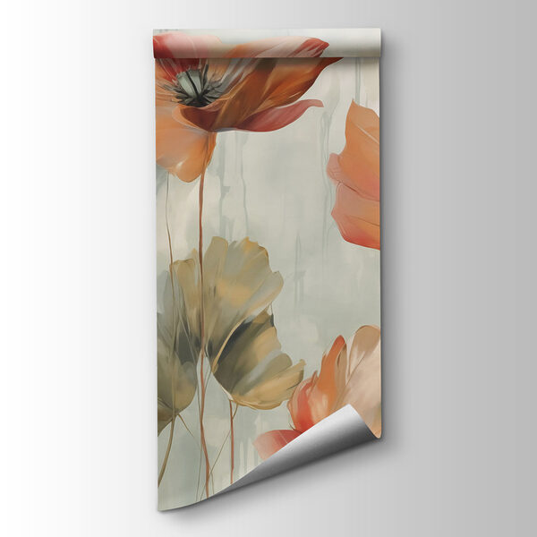 Painting of flowers on a wall Painting of flowers on a wall