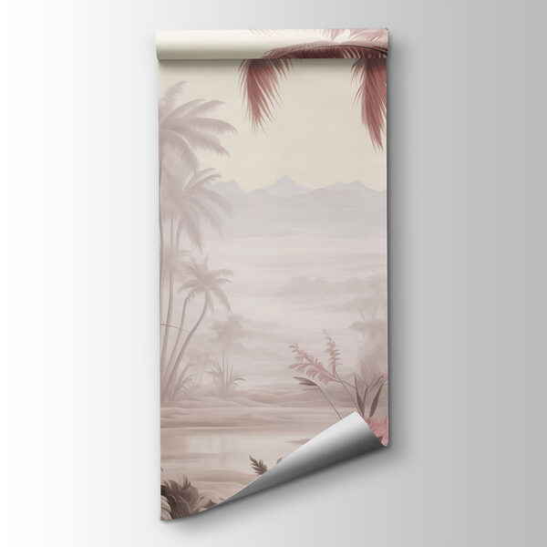 Landscape with palm trees and mountains Landscape with palm trees and mountains