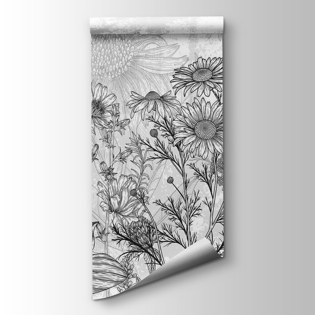 Black and white image of flowers Black and white image of flowers