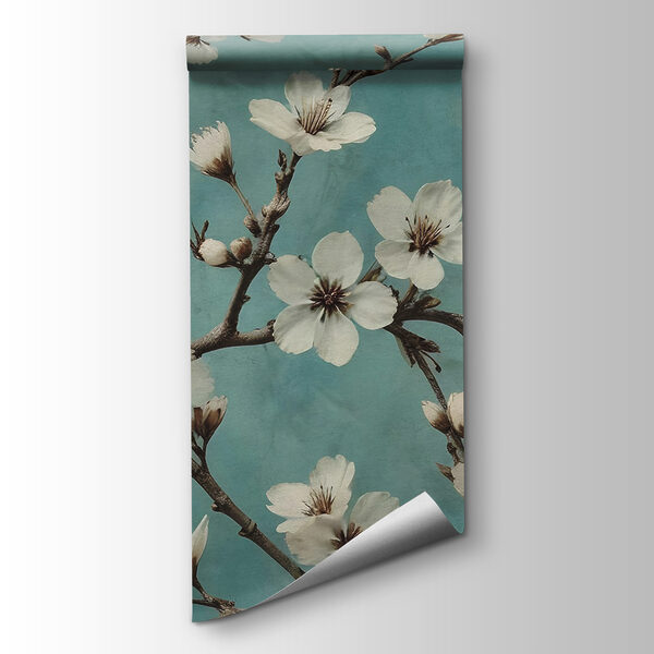 Blossoms dancing against a blue background Blossoms dancing against a blue background