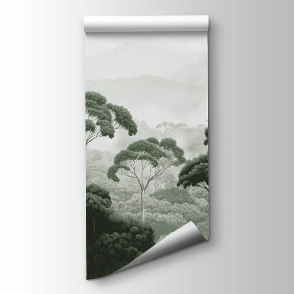 Forest with trees and mountains in the background Forest with trees and mountains in the background