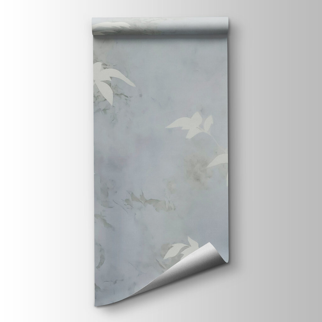 White leaves on a grey surface