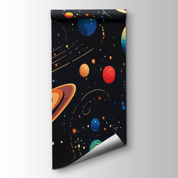 Colorful planets and stars Colorful planets and stars