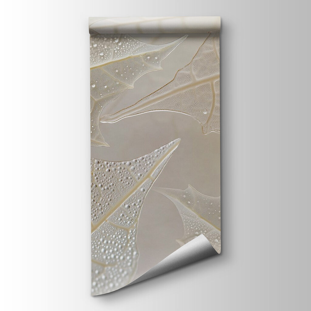 Delicate leaves with morning dew