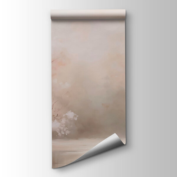 Water with trees and a foggy sky