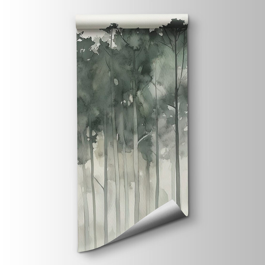 Group of trees in fog Group of trees in fog