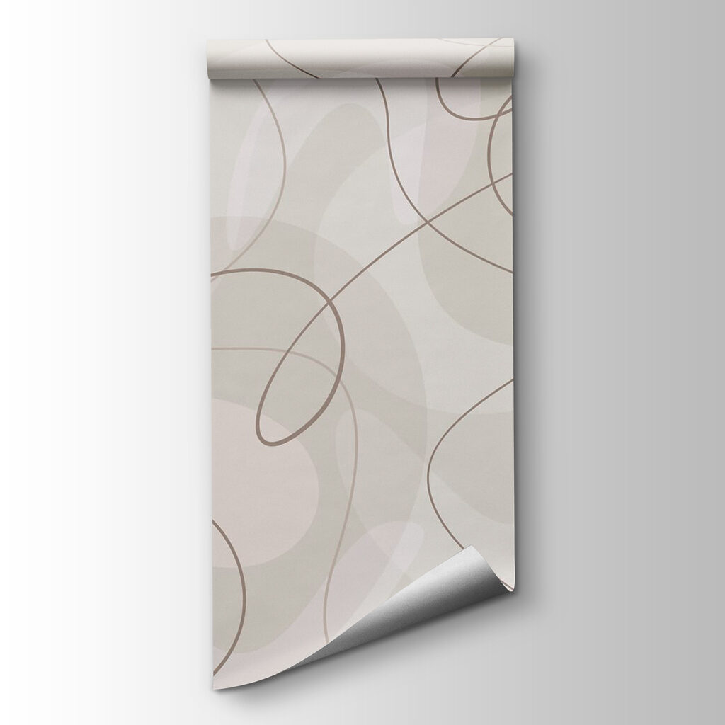 White and brown swirls on a white background