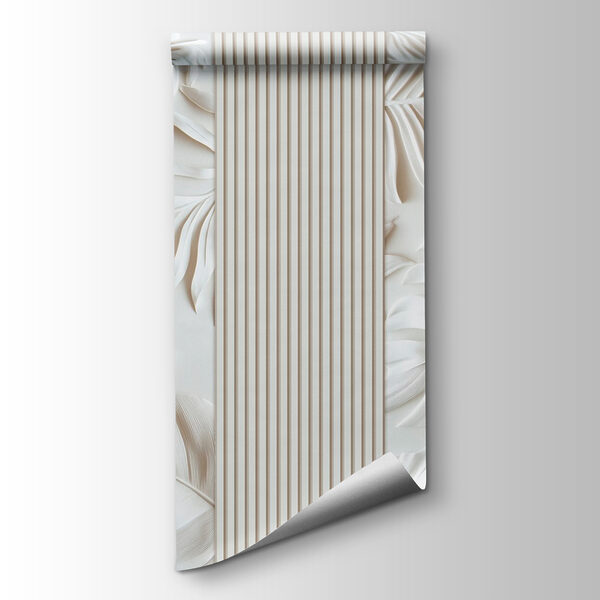 White wall with leaves