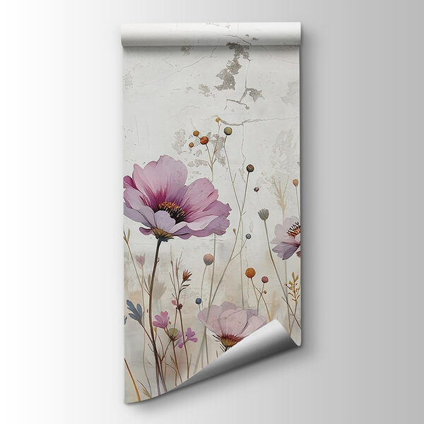 Painting of flowers on a wall