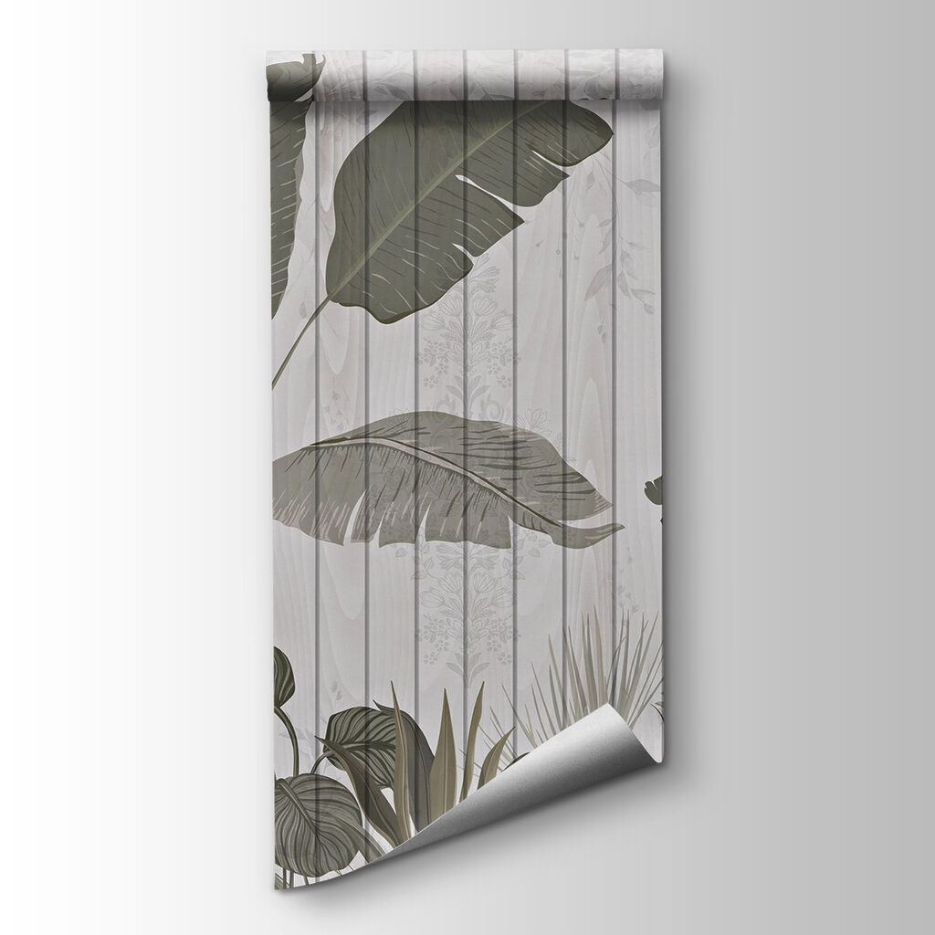 Wallpaper with leaves and plants on it Wallpaper with leaves and plants on it