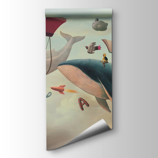 Whale and whale with books and a book on them Whale and whale with books and a book on them