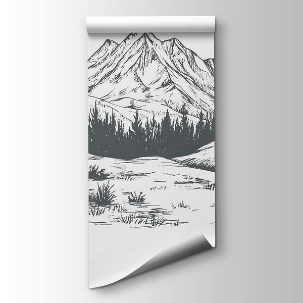 Drawing of a mountain range