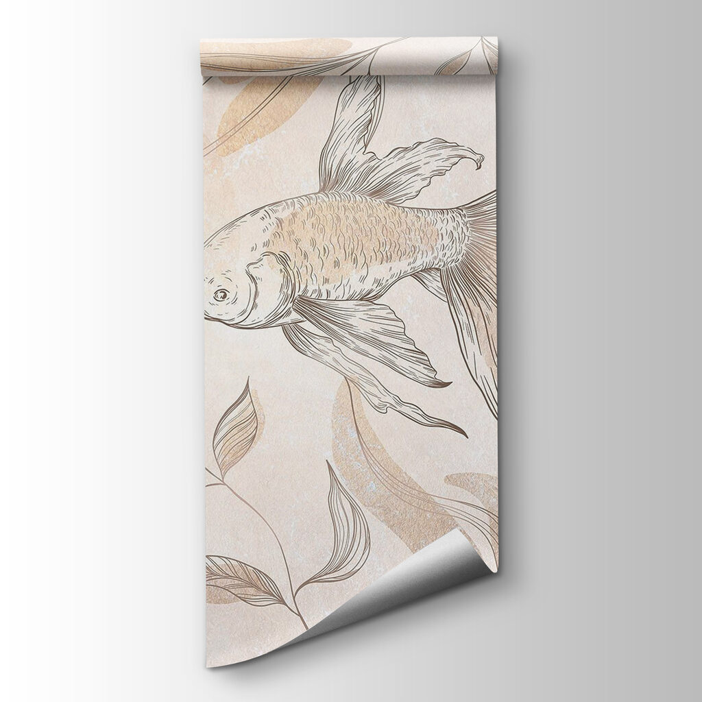 Elegant fish among floral designs Elegant fish among floral designs