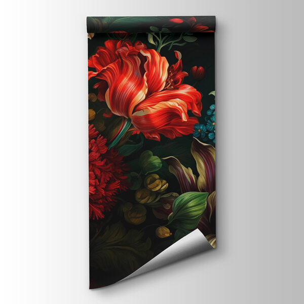 Painting of flowers on a dark background Painting of flowers on a dark background